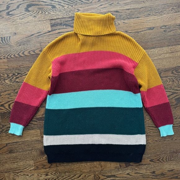Farm Rio De Janeiro for Anthropologie Multicolor Striped Turtleneck Sweater XS P - Picture 3 of 7